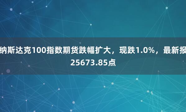納斯達克100指數期貨跌幅擴大，現跌1.0%，最新報25673.85點