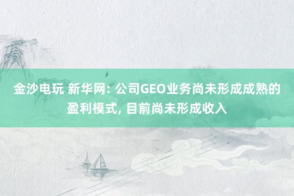 金沙電玩 新華網: 公司GEO業(yè)務尚未形成成熟的盈利模式, 目前尚未形成收入