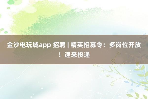 金沙電玩城app 招聘 | 精英招募令：多崗位開(kāi)放！速來(lái)投遞