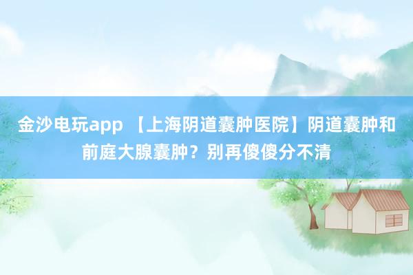 金沙電玩app 【上海陰道囊腫醫院】陰道囊腫和前庭大腺囊腫?別再傻傻分不清