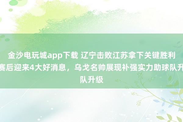 金沙電玩城app下載 遼寧擊敗江蘇拿下關鍵勝利，賽后迎來4大好消息，烏戈名帥展現補強實力助球隊升級