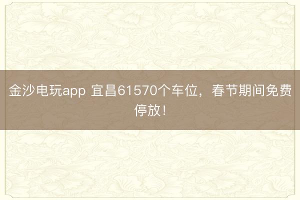 金沙電玩app 宜昌61570個(gè)車位，春節(jié)期間免費(fèi)停放！