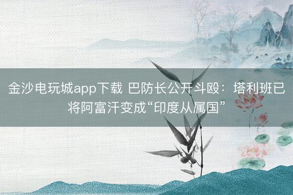 金沙電玩城app下載 巴防長公開斗毆：塔利班已將阿富汗變成“印度從屬國”